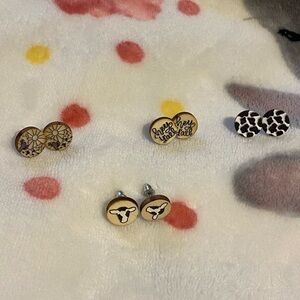 Boutique western wooden butterfly earrings